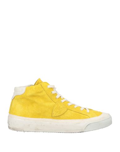 Shop Philippe Model Woman Sneakers Yellow Size 10 Leather