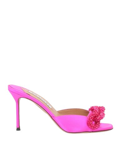 Aquazzura Woman Sandals Fuchsia Size 9.5 Textile Fibers In Pink