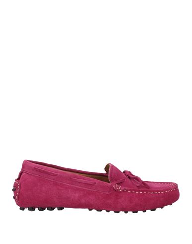 Veni Shoes Woman Loafers Fuchsia Size 8 Leather In Pink