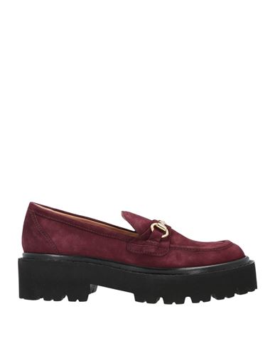 Alessandra Peluso Woman Loafers Burgundy Size 9 Leather In Red