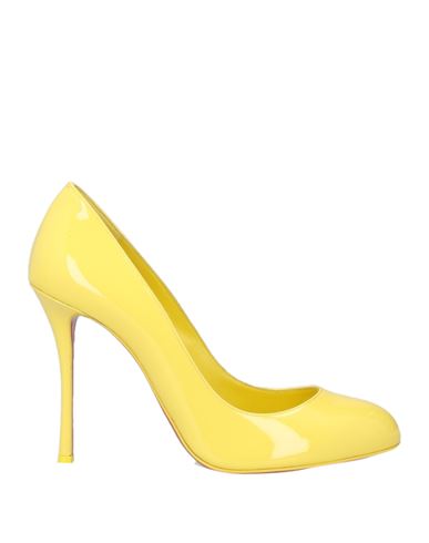 Christian Louboutin Woman Pumps Yellow Size 10.5 Leather