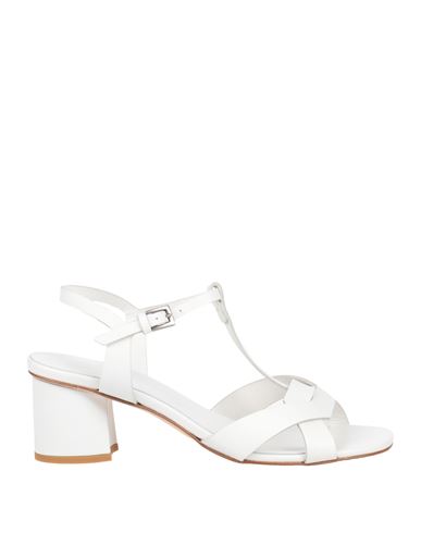 Del Carlo Woman Sandals White Size 8.5 Leather