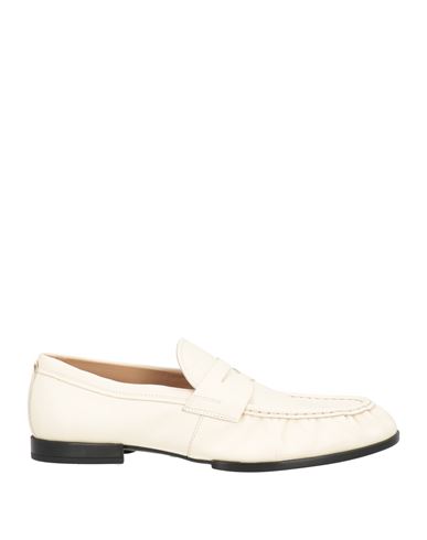 Tod's Man Loafers Ivory Size 11 Leather In White