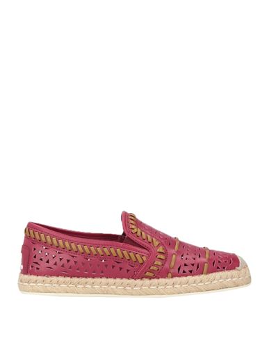 Tod's Woman Espadrilles Burgundy Size 8 Leather In Red