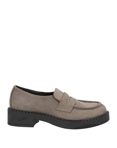 Zanfrini Cantù Woman Loafers Lead Size 6 Leather In Grey