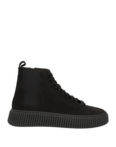 Baldinini Man Sneakers Black Size 6 Calfskin, Elastic Fibres