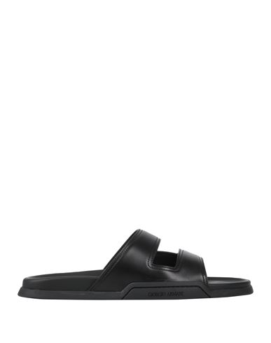 Shop Giorgio Armani Man Sandals Black Size 8 Leather