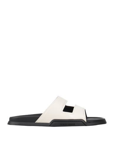 Shop Giorgio Armani Man Sandals White Size 9 Leather