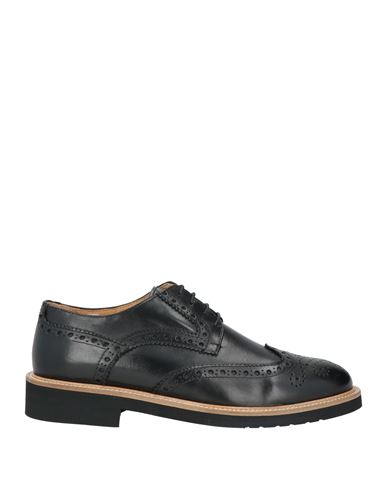 Paolo Da Ponte Man Lace-up Shoes Black Size 6 Leather