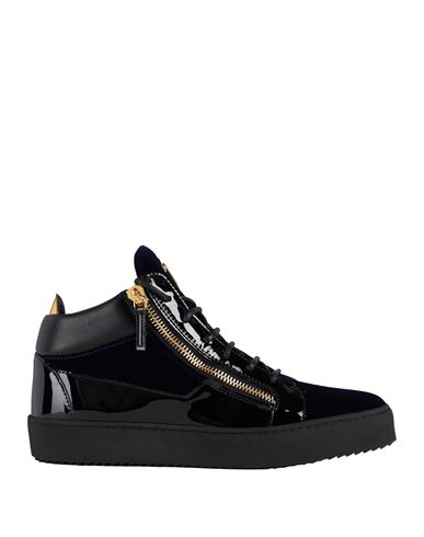 Shop Giuseppe Zanotti Man Sneakers Midnight Blue Size 12 Leather