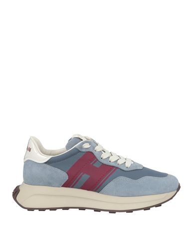 Hogan Woman Sneakers Light Blue Size 6.5 Leather, Textile Fibers In Blue