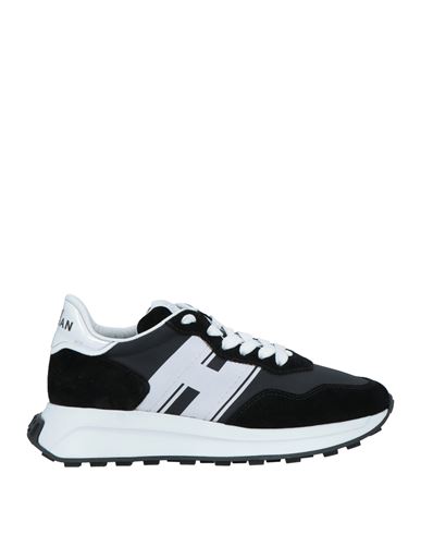 Hogan Woman Sneakers Black Size 7 Leather, Textile Fibers In Black