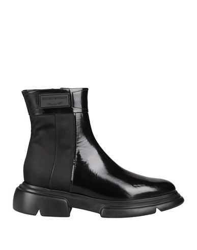 Emporio Armani Woman Ankle Boots Black Size 9.5 Leather, Textile Fibers