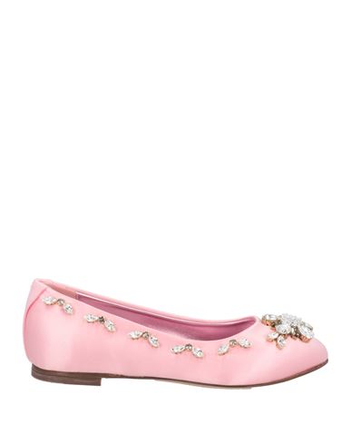 Shop Dolce & Gabbana Toddler Girl Ballet Flats Pink Size 10c Viscose, Silk