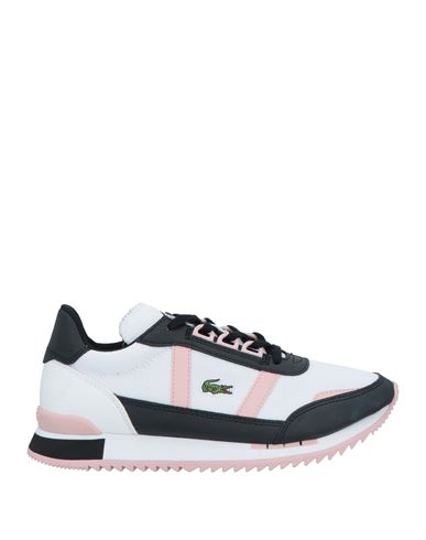Lacoste Woman Sneakers White Size 6 Leather, Textile Fibers In Black