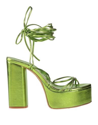Tsakiris Mallas Woman Sandals Acid Green Size 8 Textile Fibers