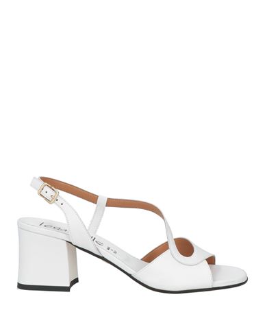 Le Gazzelle Woman Sandals White Size 9 Leather In Silver