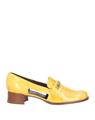 Shop Gamma+ Gamma Woman Loafers Ocher Size 6.5 Leather In Yellow