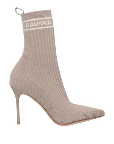 Shop Balmain Woman Ankle Boots Dove Grey Size 6 Polyester, Elastane, Viscose