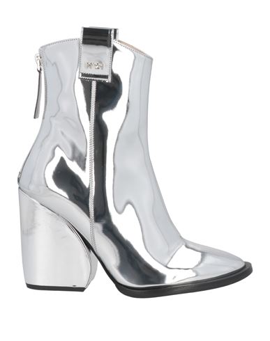 N°21 Woman Ankle Boots Silver Size 8 Textile Fibers In Gray