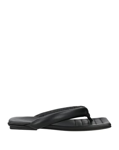 Giulia Taddeucci Woman Thong Sandal Black Size 7 Leather