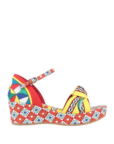 Shop Dolce & Gabbana Toddler Girl Sandals Yellow Size 10c Textile Fibers