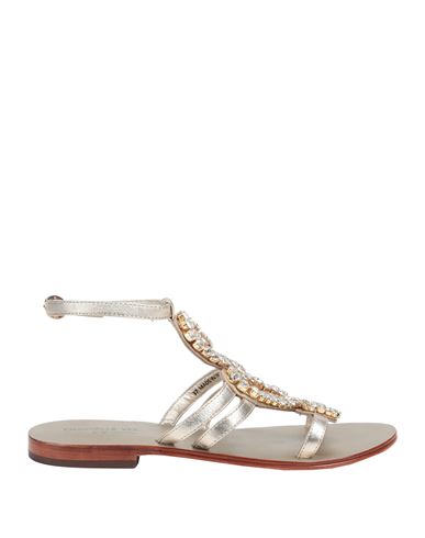 Emanuélle Vee Woman Sandals Platinum Size 7 Leather In Grey