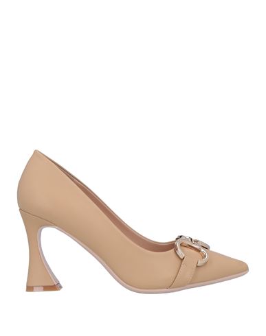 Francesco Milano Woman Pumps Sand Size 8 Leather In Neutral