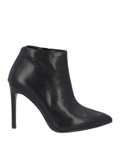 Francesco Milano Woman Ankle Boots Black Size 8 Leather In Black