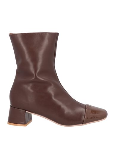 Shop Francesco Milano Woman Ankle Boots Brown Size 8 Leather