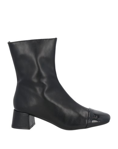 Francesco Milano Woman Ankle Boots Black Size 8 Leather