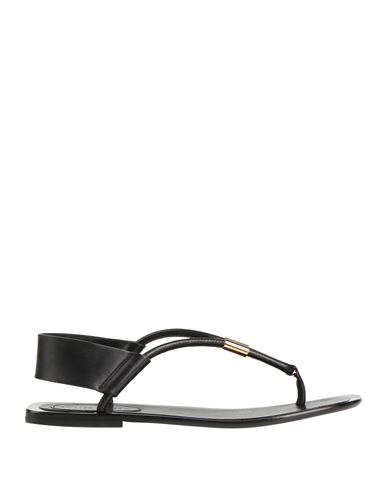 Khaite Woman Thong Sandal Black Size 10 Leather