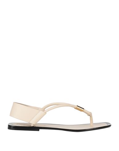 Khaite Woman Thong Sandal Ivory Size 8 Leather In White