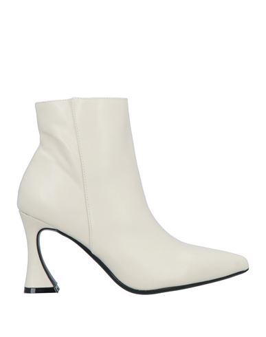 Francesco Milano Woman Ankle Boots Off White Size 8 Leather