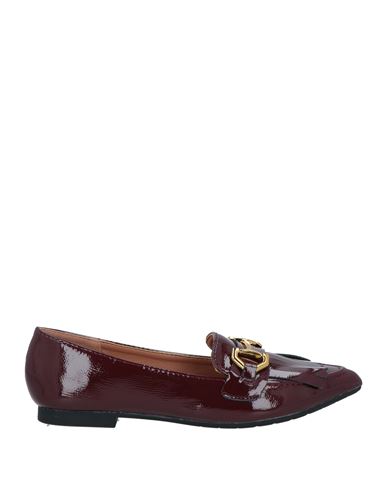 Francesco Milano Woman Loafers Burgundy Size 8 Leather In Red