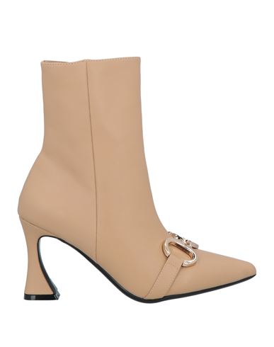 Shop Francesco Milano Woman Ankle Boots Beige Size 8 Leather