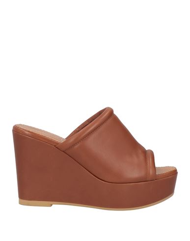 Antonio Barbato Woman Sandals Tan Size 8.5 Calfskin In Brown