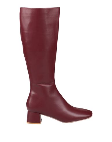 Francesco Milano Woman Boot Burgundy Size 8 Leather In Brown