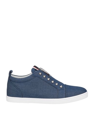 Christian Louboutin Man Sneakers Navy Blue Size 9 Textile Fibers
