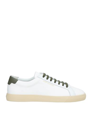 Saint Laurent Man Sneakers White Size 6.5 Leather, Textile Fibers