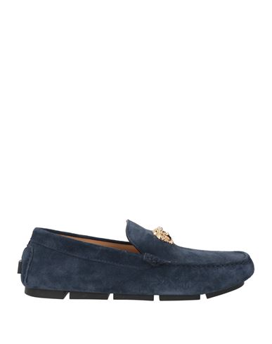Shop Versace Man Loafers Navy Blue Size 8 Leather