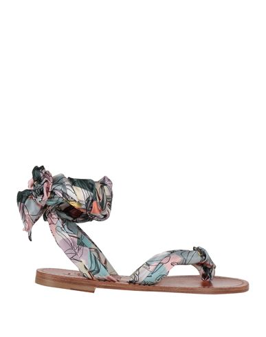 Christian Louboutin Woman Thong Sandal Sky Blue Size 8 Textile Fibers