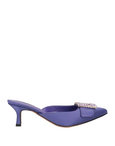 Giulia Neri Woman Mules & Clogs Purple Size 6 Textile Fibers