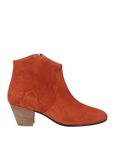Isabel Marant Woman Ankle Boots Rust Size 10 Calfskin In Red