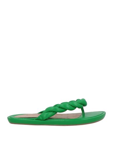 Redv Red(v) Woman Thong Sandal Green Size 7 Leather In Green