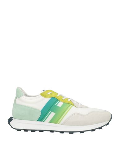 Hogan Man Sneakers White Size 9 Leather, Textile Fibers In White