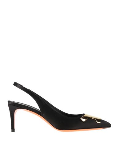 Santoni Woman Pumps Black Size 7.5 Textile Fibers In Black