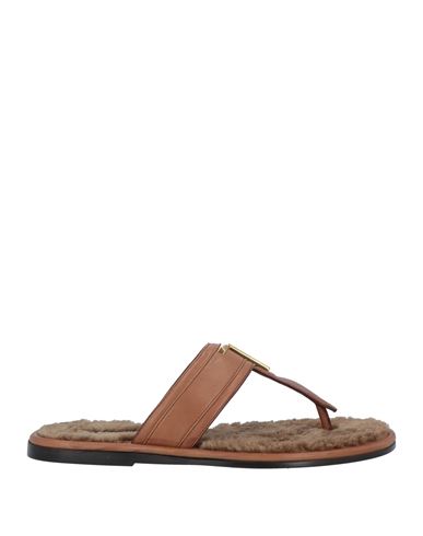 Tom Ford Man Thong Sandal Tan Size 13 Leather In Brown