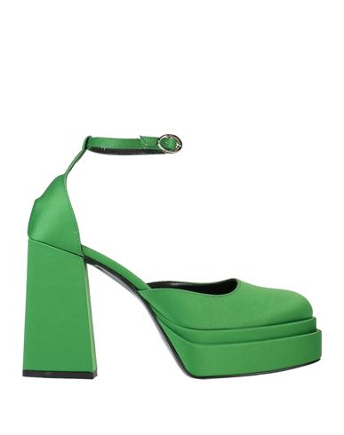 LEQARANT LEQARANT WOMAN PUMPS EMERALD GREEN SIZE 7 TEXTILE FIBERS 