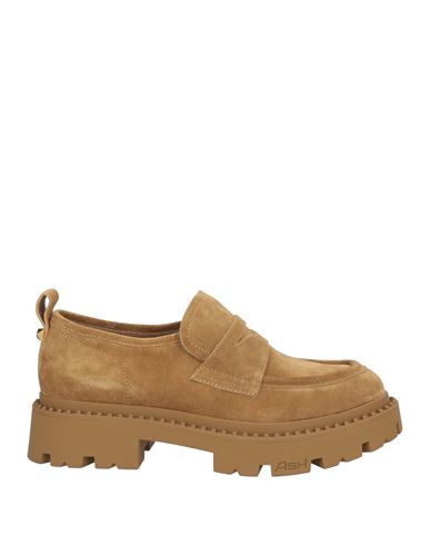 Ash Woman Loafers Camel Size 10 Leather In Beige